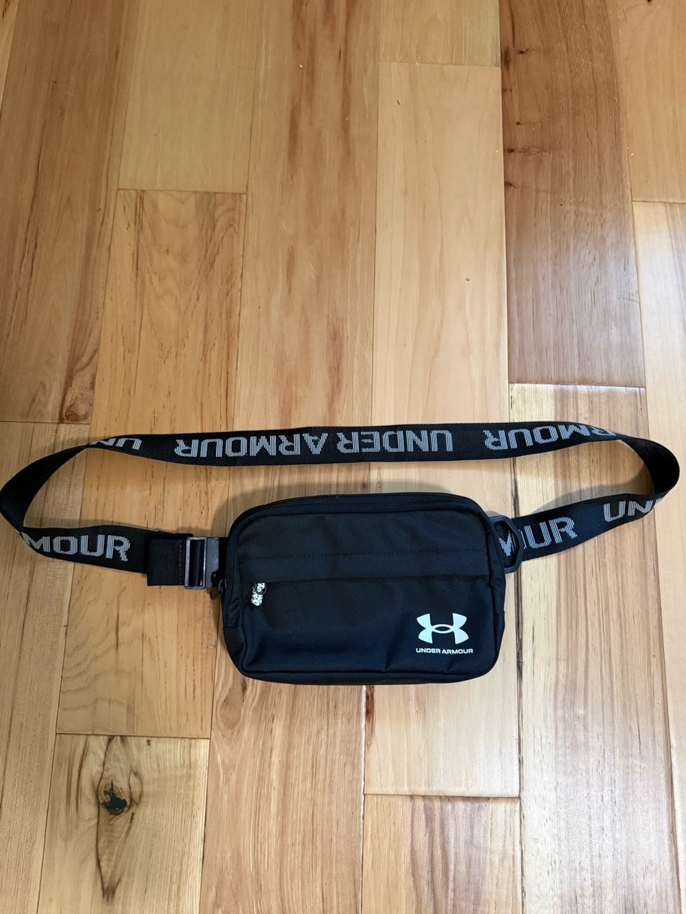 Under Armour Black Waist Pack with Branded Strap